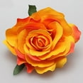 thumbnail image 2 of HEVIRGO Women Sweet Big Rose Blossom Flower Wedding Bridal Hair Clip Hairpin Brooch Pin(Orange), 2 of 10