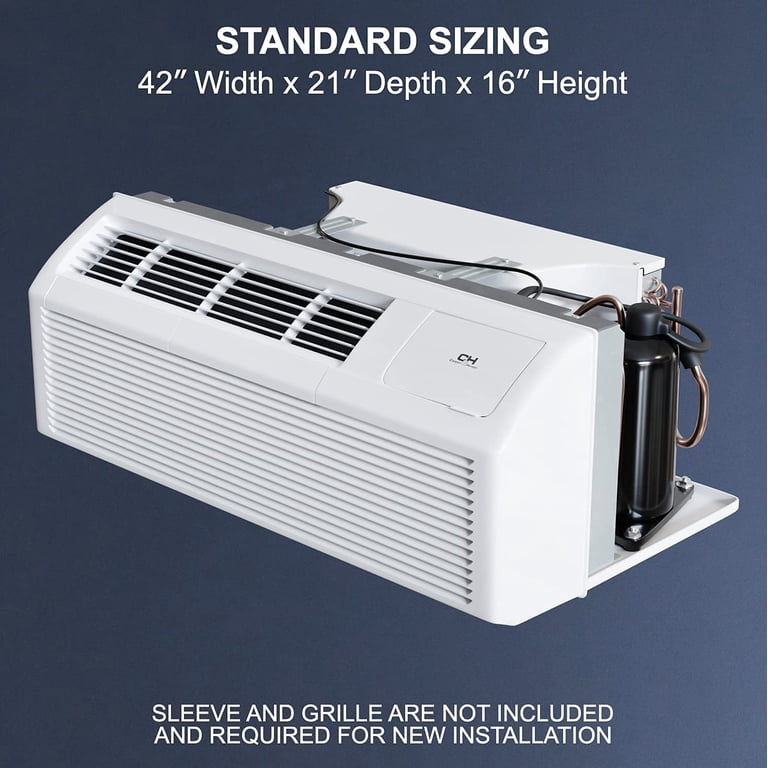 Cooper u0026 Hunter 15000 BTU PTAC Packaged Terminal Air Conditioner Heating  230V Covers up to 700 sq ft - Walmart.com