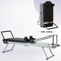SogesPower Foldable Pilates Reformer Machine Pilates Equipment for Home and Gym Use, Balance Body Pilates Exerciser, Aerobic Fitness Pilates Exerciser, Up to 330lbs Weight Capacity, Sliver