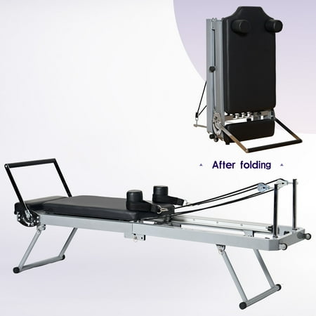 SogesPower Foldable Pilates Reformer Machine Pilates Equipment for Home and Gym Use, Balance Body Pilates Exerciser, Aerobic Fitness Pilates Exerciser, Up to 330lbs Weight Capacity, Sliver
