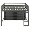 thumbnail image 5 of Euroco Gray Full Size Loft Bed with Functional Shelf and Display Case for Kids and Teens, 5 of 14