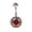 Red, variant on jiaroswwei Women Rhinestone Inlaid Round Pendant Barbell Navel Ring Body Piercing Jewelry