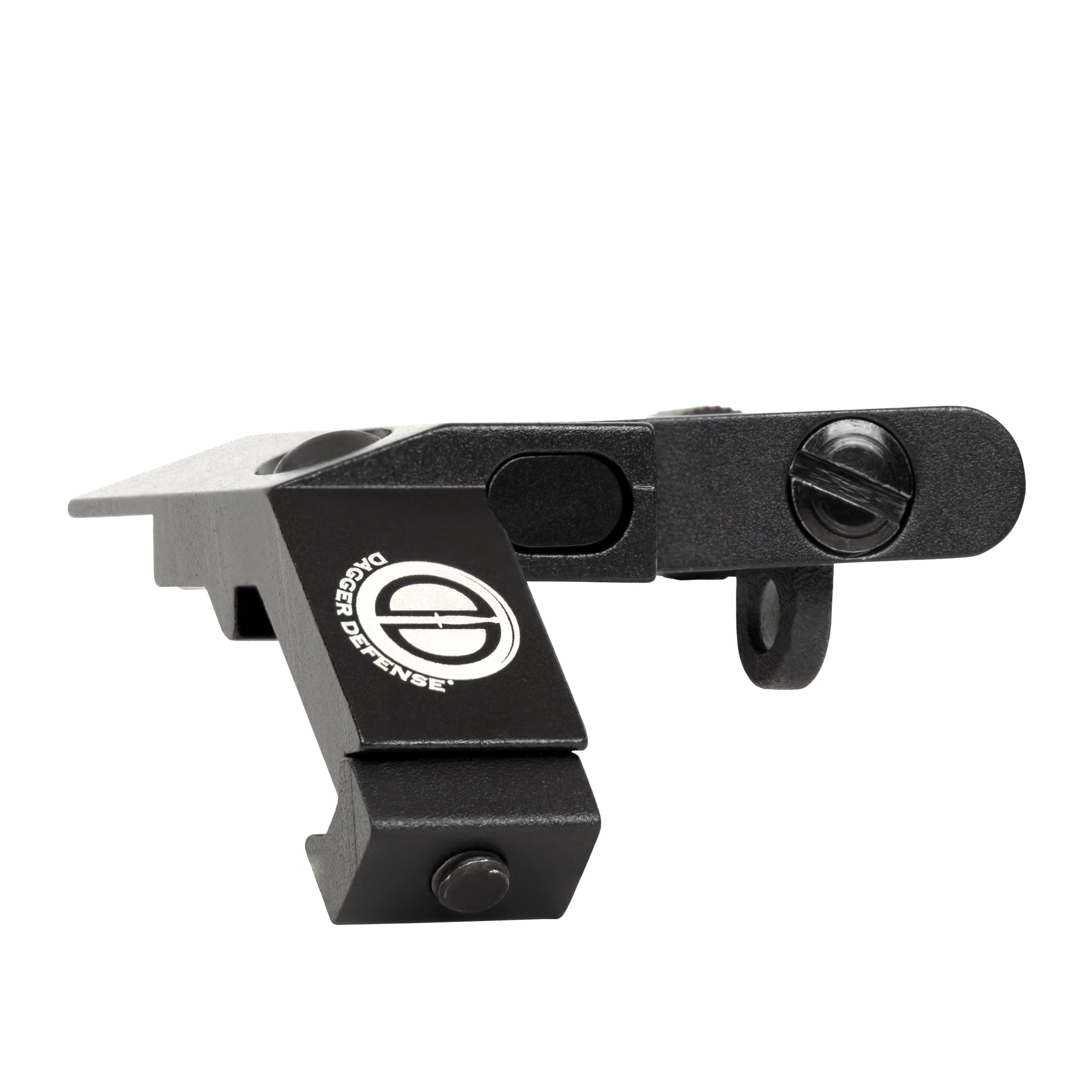 Dagger Defense flip up BUIS 45 degree picatinny rail mounted backup iron sights.