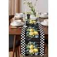 thumbnail image 4 of ERUNPONLY Summer Lemon Table Runner - 48 Inch Long Vintage Black Plaid Blue Spring Floral Cotton and Linen Blended Dress Scarves Farmhouse Table Runner for Kitchen Dining, Coffee Table, 13"x48", 4 of 8