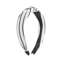 Unique Bargains 1 Pc Fashion Stripe Pattern Headbands for Women Grey White