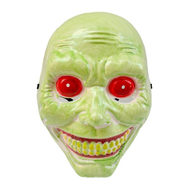 Máscara Scary Clown Green Zombie con ojos rojos de PVC para Halloween
