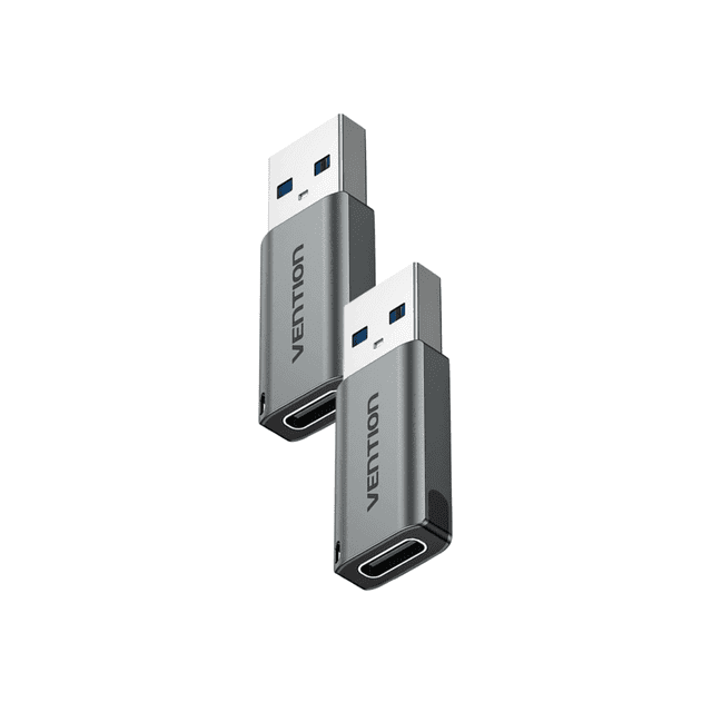 Adaptadores OTG Vention USB Tipo C a USB 3.0 Hembra 5Gbps Alta Velocidad de Aluminio KIT de 2 piezas compatible con MacBook, iPad, PC y Celulares