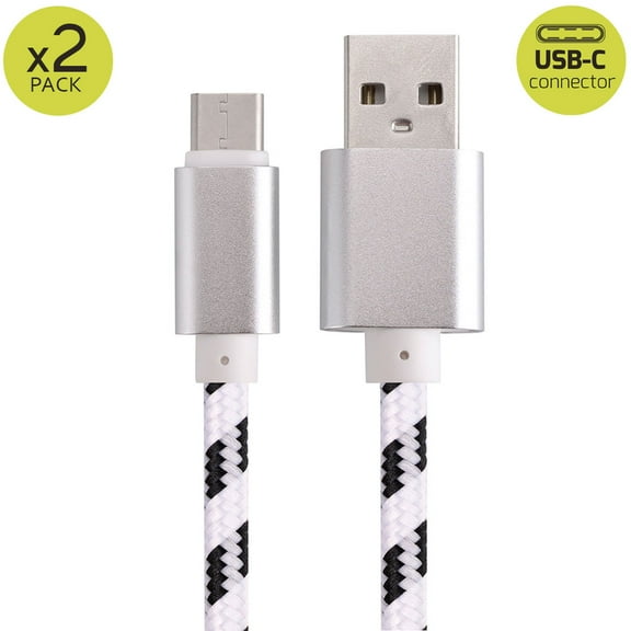 2x 3FT USB Type C Fast Charging Cable USB-C Type-C 3.1 Data Sync Charger Cable Cord For Samsung Galaxy S8 S8 Plus S9 S9 Plus S10 S10  S10e Nexus 5X 6P OnePlus 2 3 LG G5 G6 V20 HTC M10 Google Pixel XL