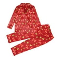 thumbnail image 4 of Christmas Family Matching Pajamas Silk Button Down Pj's Set Sleepwear Nightwear (Kid's), 4 of 5