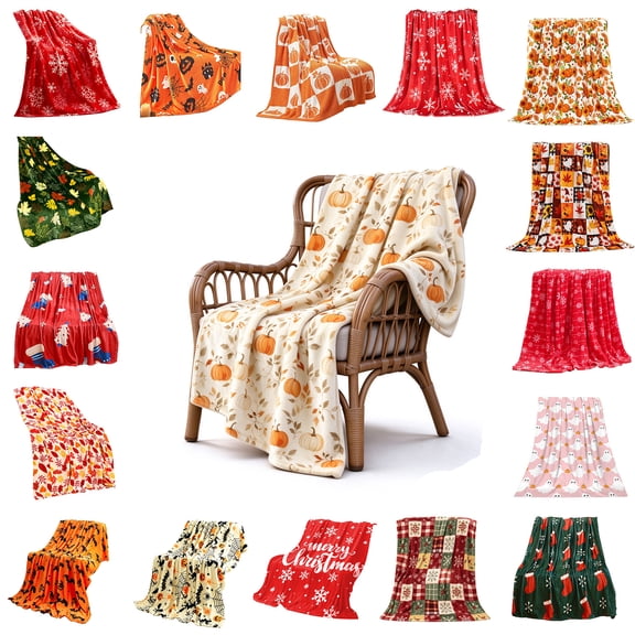 Nkmbld Fall Blanket for Couch, Cozy Lightweight Fall Decorative Blanket for Sofa Bed Living Room Office, Fall Harvest Gifts for Women