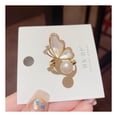 thumbnail image 2 of Anillo de perlas de mariposa galvanizadas en oro de 14 quilates con circón para mujer, 2 of 4