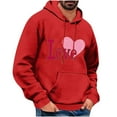 thumbnail image 3 of YOIAVAIOY Men Love Heart Sweatshirt Funny Valentine Graphic Hoodies Casual Crew Neck Pullover Long Sleeve Y2k Fashion Tops Red XXL, 3 of 5