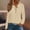 Khaki, variant on Dasayo Fall Womens Sweatshirt Long Sleeve Green Lightweight Buttons Drawstring Cutout Polka Dot Hoodies Women Blouse L