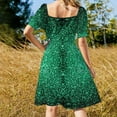 thumbnail image 3 of Emerald Green faux glitter sparkles Sleeveless Dress prom dresses elegant women's sets, 3 of 6