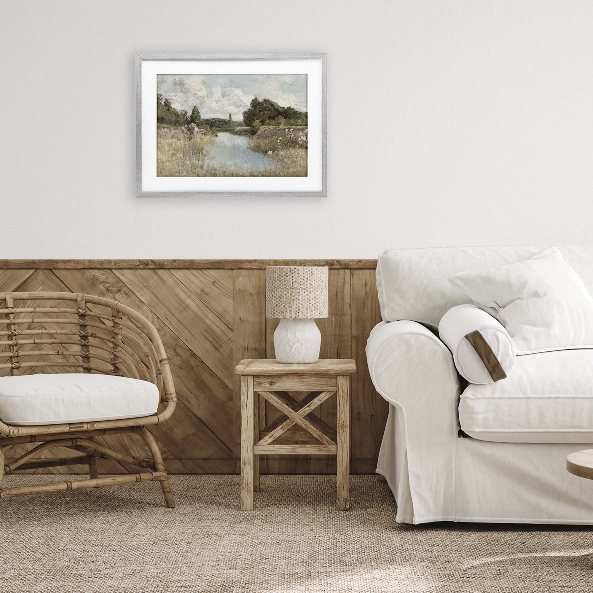 Stupell Industries Dawn At The Shore Gray Framed Print Under Glass, design by Christy McKee
