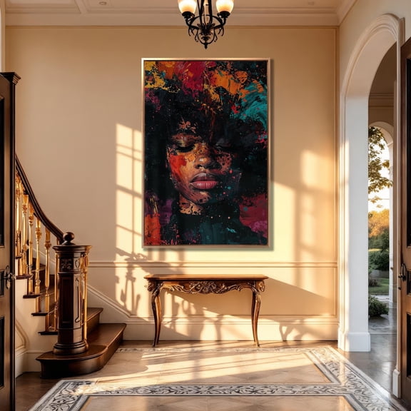 Abstract Woman Portrait Poster: Colorful Modern Wall Art, Unframed Poster Size 24x36