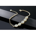 thumbnail image 4 of Gem Stone King 4.64 Ct Oval Sky Blue Aquamarine 18K Yellow Gold Plated Silver Bracelet for Women, 4 of 4
