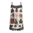 thumbnail image 5 of asdoklhq Onesie Pajamas for Women Womens Holiday Lace Sling Sleeveless Tank Splicing Shorts Casual Pajamas Set Green S, 5 of 5