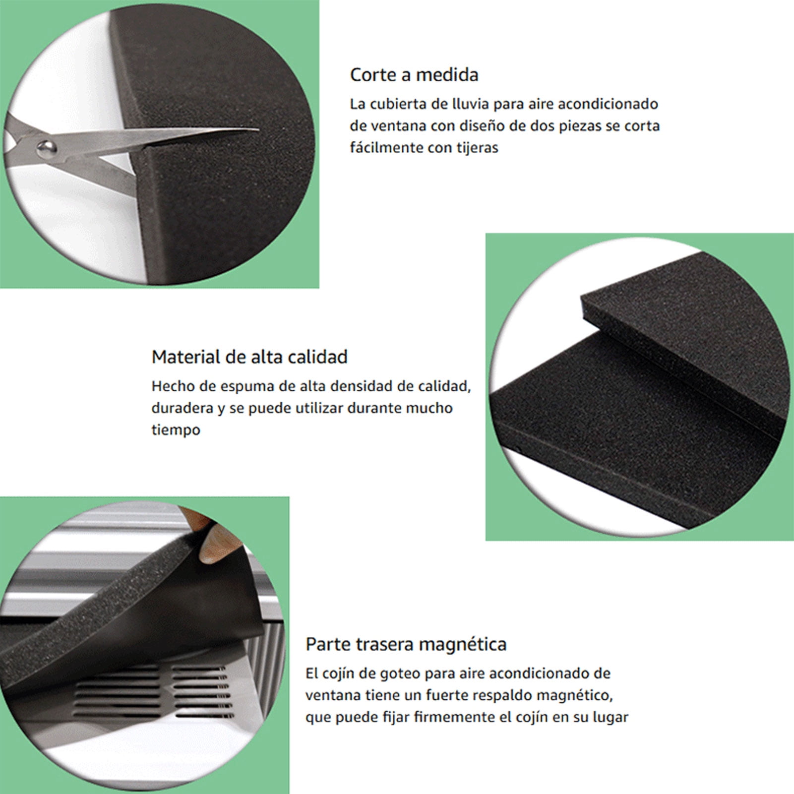 NFTIGB Window Air Conditioner Drip Cushion - Universal Magnetic AC Rain Cover & Sound Absorbing Top Pad for Window Units - Stops Dropping Noise and Protects Exterior - Black 24x17 inches / 61x43.2 cm