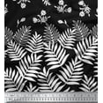 thumbnail image 3 of oneOone Cotton Jersey Black Fabric Leaves & Flower Panel Dress Material Fabric Print Fabric By The Yard 58 Inch Wide, 3 of 3