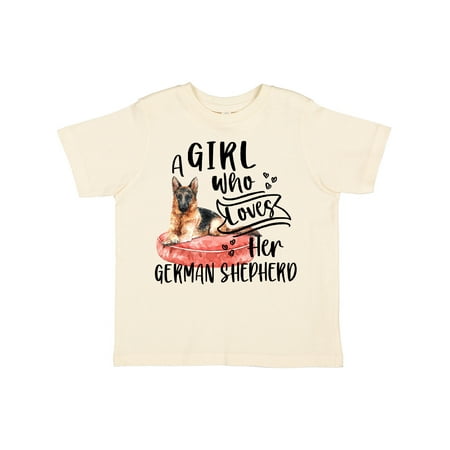 

Inktastic A Girl Who Loves Her German Shepherd Gift Toddler Boy or Toddler Girl T-Shirt