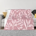 thumbnail image 1 of XMXT Throw Blanket, Pink Leaf Texture Pattern Machine Washable Blankets for Sofa, 80 x 60 inches Pink, 1 of 9