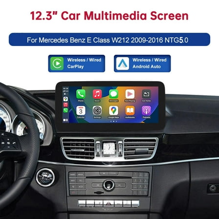 12.3 inch Touchscreen Wireless CarPlay Android Auto Multimedia Car Radio Receiver for E Class W212 with NTG5.0 System 2015-2016
