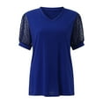 thumbnail image 4 of 2025 Femmes Décontracté Couleur Unie Femmes Coton Manches Longues Chemise T-Shirt Col en V Col Roulé Tee pour Femmes Chiffon Manches Courtes, 4 of 8