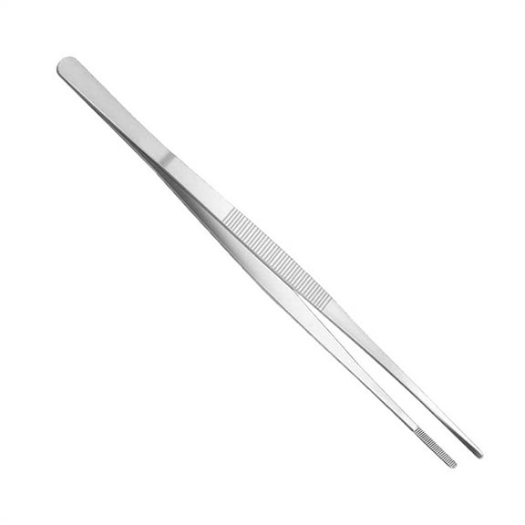 1 Pcs Long skinny Tongs, Stainless Steel Kitchen Cooking Tweezers, Kitchen Tweezers Fine Tweezer Tongs, Multi-function Precision Serrated Tips Cooking Tongs 12"