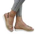 thumbnail image 2 of KEVCHE Orthopedic Sandals for Women,Women Walking Slippers with Arch Support Wedge Sandals Summer Dressy Open Toe Ankle Strap Platform Beach Casual Slip on Sandals Beach Dress Comfortable, 2 of 6