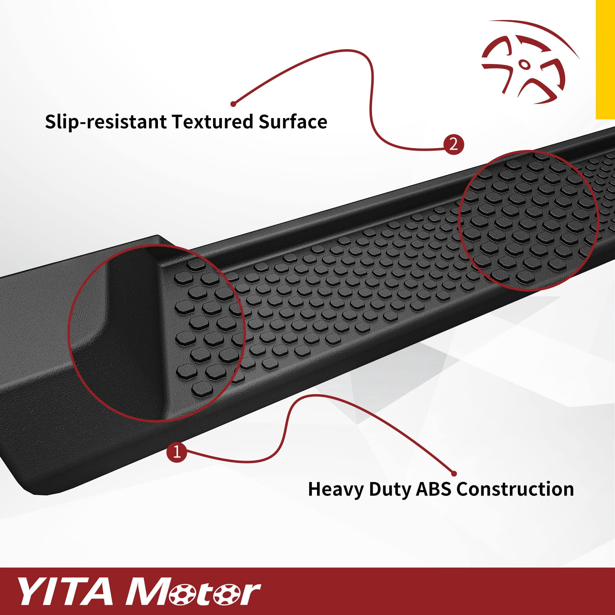 RVNI Running Board for 2007-2018 Jeep Wrangler JK Unlimited 4 Door 6" Side Step Bars