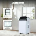 thumbnail image 4 of Kicctian 14000 BTU Portable Air Conditioner, 3-in-1 AC Unit with Auto Evaporation, Low Noise Operation, Remote Control, LED Display, Covers Rooms up to 750 Sq.Ft for Home or Office, White, 4 of 7
