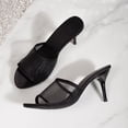 thumbnail image 4 of Gpaecead Women's Mesh Stiletto High Heel Mules Open Toe Breathable Slip On Summer Dressy Evening Party Shoes, Black, 4 of 8