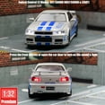 thumbnail image 3 of Modelo de coche de juguete Nissan Skyline GTR R34 JDM, vehículo en miniatura fundido a presión, sonido y luz, Colección extraíble, regalo para niños, 1/32, 3 of 5