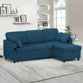 thumbnail image 7 of ACMEASE 84" Chenille Sectional Sleeper Sofa w/Adjustable Backrests, Pull Out Sofa Bed w/USB Charger Port& Reversible Storage Chaise,Convertible L-Shaped Sofa with Cup Holders for Living Room, Blue, 7 of 7