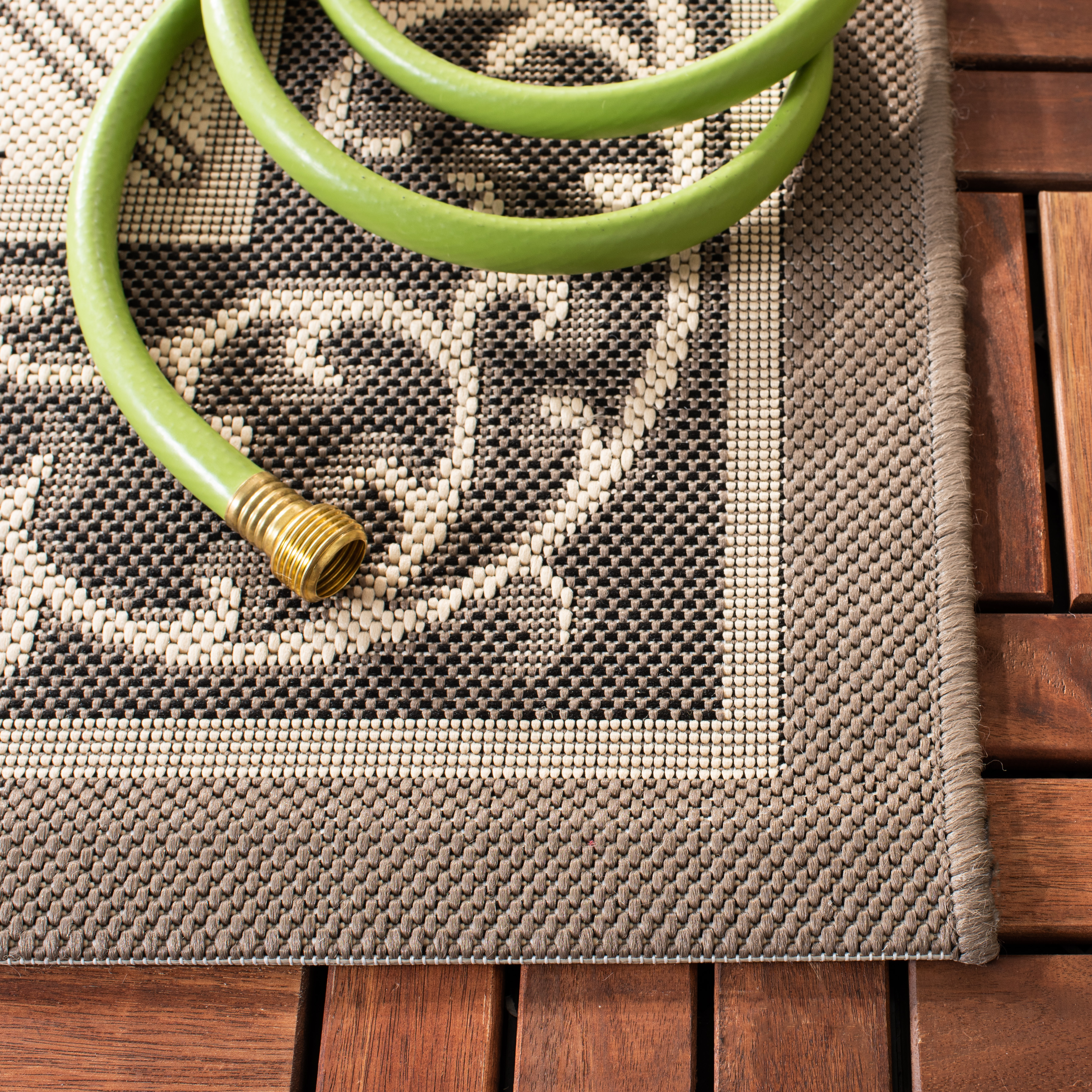 Safavieh Courtyard Brion Oriental Indoor/Outdoor Area Rug, Beige/Dark Beige, 8' x 11'