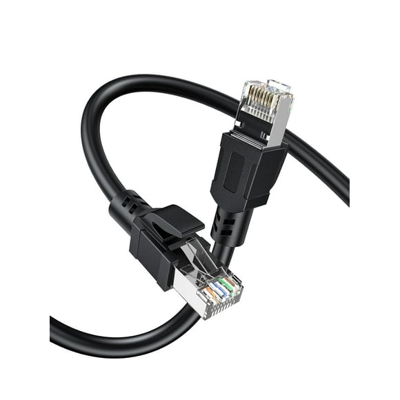 shiyou-16.6FT/5M Cat8 Ethernet Cable, 40Gbps, 2000MHz, Black, Male-to-Male, Indoor, Compatible with PC, IP Cam, Routers, PS3/4, Xbox, Smart TV & More