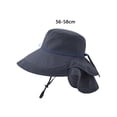 thumbnail image 3 of YAOBAMM Basin Hat Women Fisherman Hat Wide Brim Shawl Design Adjustable Windproof Rope Lightweight Ponytail Hole Visor Hat, 3 of 7