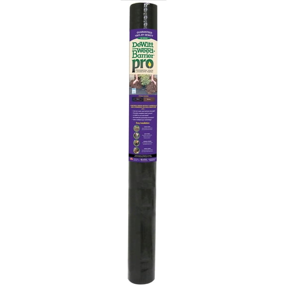 DeWitt Weed-Barrier Pro Black 3 oz Landscape Fabric, Heavy-Duty Weed Control, 4 x 300 Feet