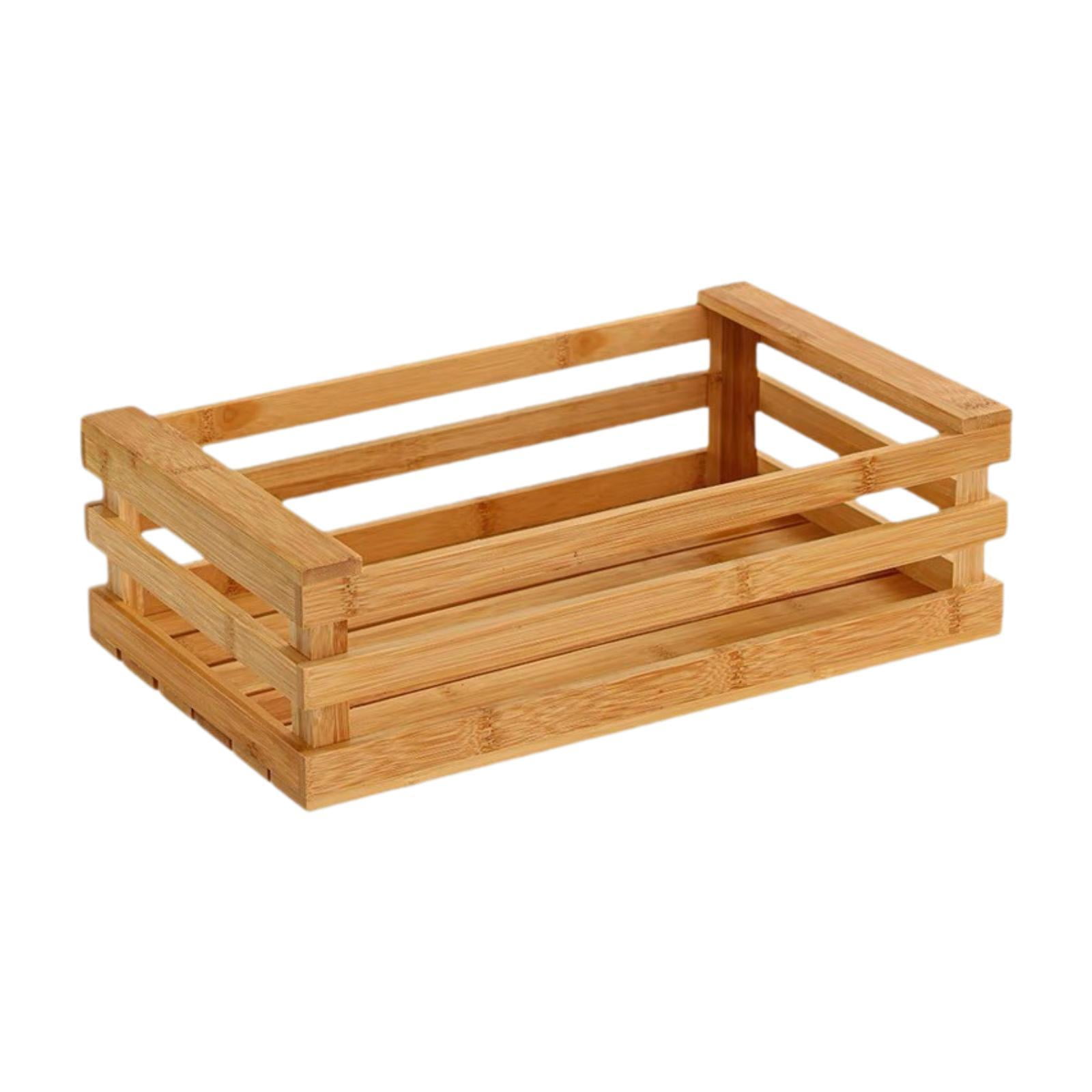 WLPZXP Wood Crate Container Bin Rustic Nesting Storage Box for Toy Closet Vegetable 38cmx22.5cmx11.5cm