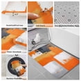 thumbnail image 6 of Burnt Orange Grey Bath Mat 3 Piece Bathroom Rug Set, Modern Oil Painted Art Abstract Non Slip Bath Rug Contour Mat and Toilet Lid Cover, Absorbent Shower Mats Soft Bath Rugs and Mats Sets, 6 of 8