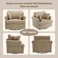 thumbnail image 6 of UBesGoo Modern 360° Swivel Chair Sofa, Soft Corduroy Fabric Accent Chair with Armrest Pockets, Solid Metal Frame, Ideal for Living Room Bedroom, Khaki, 6 of 9