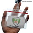 thumbnail image 3 of 100 Pack - Heavy Duty Badge Holder Horizontal with Resealable Zip Top - Clear Plastic Waterproof i’d Card Protector - Top Load Pouch w/ Lock Zipper Closure for Office & Nurses by Specialist ID, 3 of 7