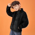 thumbnail image 2 of Gubotare Boys Fleece Jacket Boys Full Zip Soft Polar Fleece Jacket Outerwear Coat with Pockets Size 7-8 (Black,7-8 Years), 2 of 9