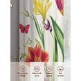 thumbnail image 5 of Spring Floral Sheer Curtains 63 Inch Length 2 Panels Set, Rustic Tulip Butterfly Botanical Summer Voile Window Treatment Rod Pocket Curtains Sheers Drapes for Bedroom/Living Room/Kitchen 52x"63"x2, 5 of 7
