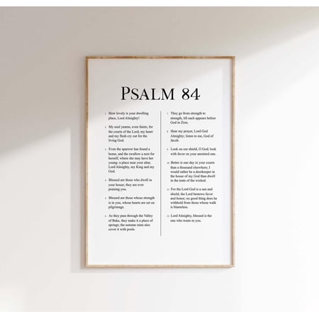 Psalm 84 Bible Verse Christian Wall Art, Unframed Paper Print Size 8x12
