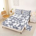 thumbnail image 2 of Castle Fairy Mid Century Split Circle Bed Sheets 4-Piece,Minimalist Curved Full Size Sheets,Gray White,1 Flat Sheet, 1 Fitted Sheet and 2 Pillowcases, 2 of 7