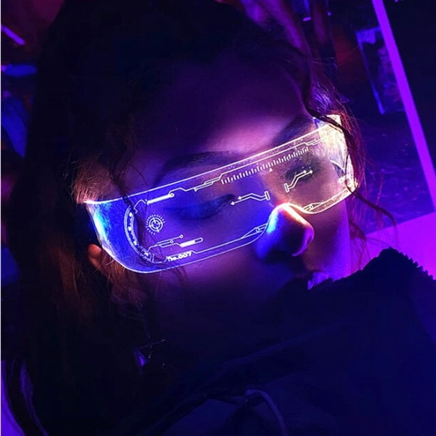 Gafas luminosas LED con tecnología cyberpunk, gafas con sensación de festival de música eléctrica, barra de reuniones anuales, fiesta de baile KTV