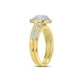 thumbnail image 3 of 10kt Yellow Gold Diamond Heart Bridal Wedding Ring Band Set 1/3 Cttw, 3 of 4