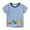Blue-1, variant on Virmaxy (2-7y) Boys Girls Striped Printed Basic Tee Unisex Kids Dinosaur Cartoon Embroidery T-Shirt Cute Style Short Sleeve Round Neck Top Blue-1 2 Years
